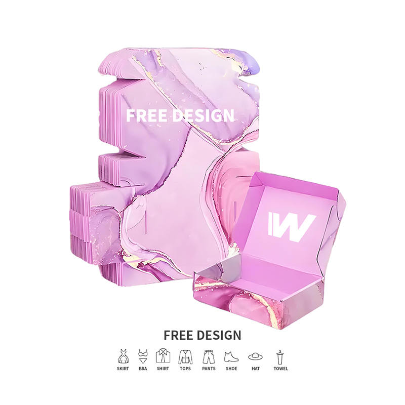 Cutii de ambalare pentru îmbrăcăminte ondulată din marmură violetă