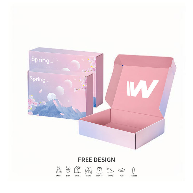 Cutii de ambalare pentru îmbrăcăminte ondulată cu gradient pastel